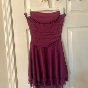 Lucy in the Sky Strapless Dress in Deep Purple